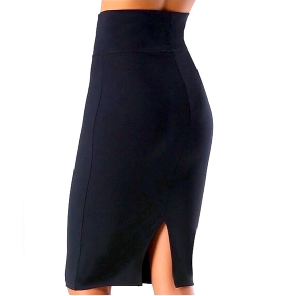 Bebe high waist black midi stretch skirt